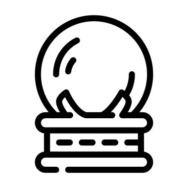 Sihirli cam küre peri masalı çizgi ikonu çizimi