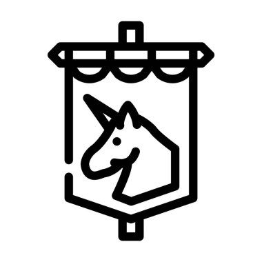 Ortaçağ bayrağı peri çizgisi ikonu çizimi