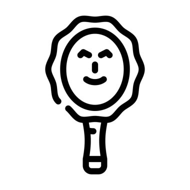 sihirli ayna peri masalı çizgisi ikon vektör çizimi