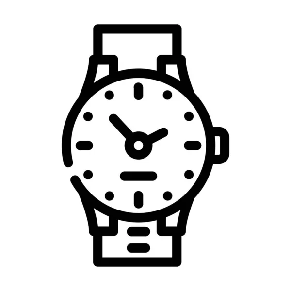 Reloj de muñeca línea icono vector ilustración — Archivo Imágenes Vectoriales