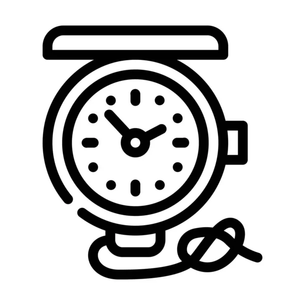 Reloj de bolsillo línea icono vector ilustración — Archivo Imágenes Vectoriales