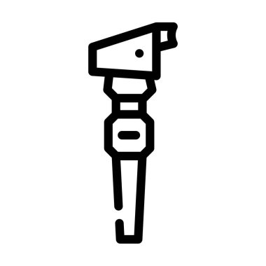 Retinoskop oftalmoloji çizgi ikon vektör illüstrasyonu