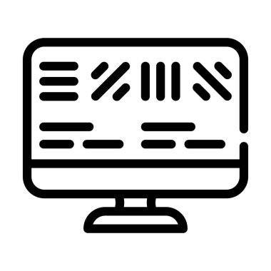 astigmatizm test göz bilimi satır ikonu vektör illüstrasyonu