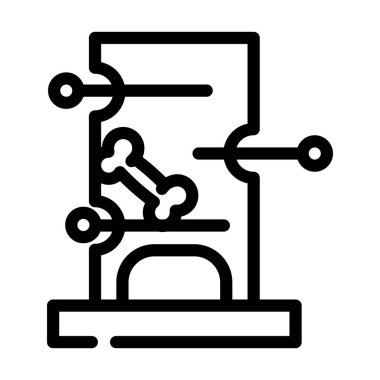 Oyuncu köpek oyuncağı çizgisi ikon vektör çizimi