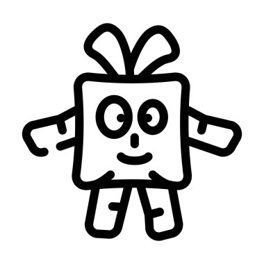 komik hayvan oyuncağı çizgisi ikon vektör çizimi