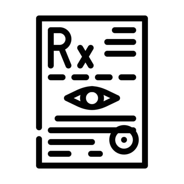 Recette ophtalmologie ligne icône vectoriel illustration — Image vectorielle