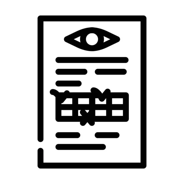 Anamnesis ophthalmology line icon vector illustration — 스톡 벡터