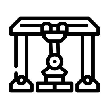 vinç robot çizgisi ikon vektör illüstrasyonu