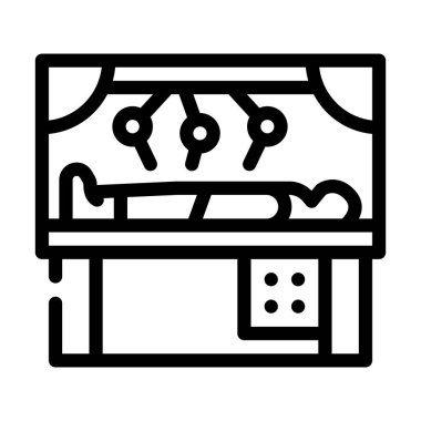 Cerrahi işlem çizgisi ikon vektör çizimi yapan robot