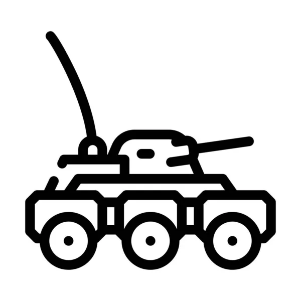 Militaire robot lijn pictogram vector illustratie — Stockvector