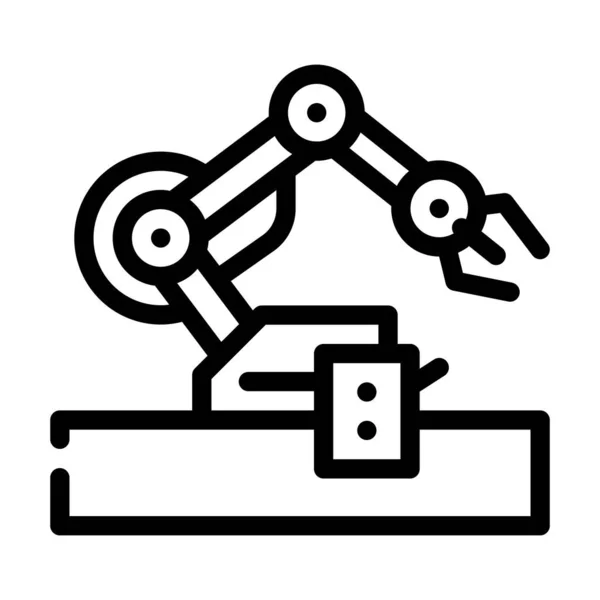 Braço robô robô linha ícone vetor ilustração —  Vetores de Stock
