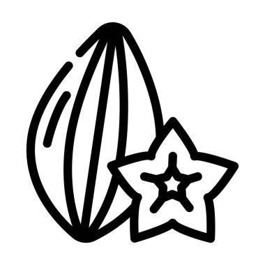 yıldız meyve çizgisi ikonu vektör illüstrasyonu