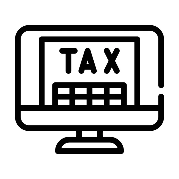 オンライン税務ラインのアイコンベクトル図 — ストックベクタ