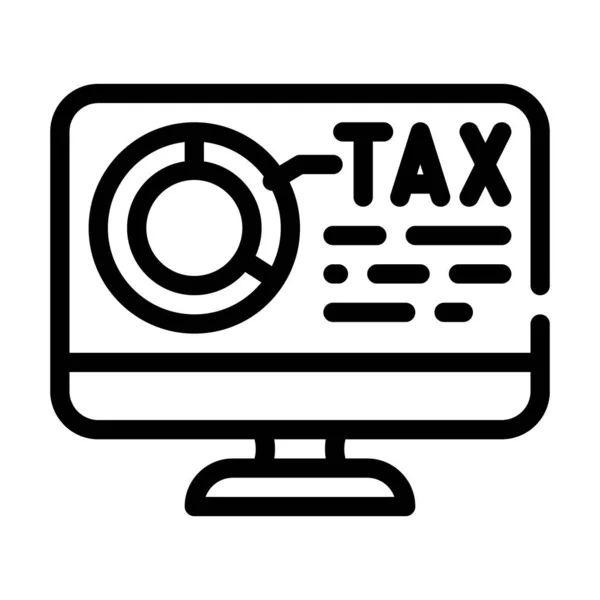 Online φορολογική έκθεση γραμμή εικονίδιο διάνυσμα εικονογράφηση — Διανυσματικό Αρχείο
