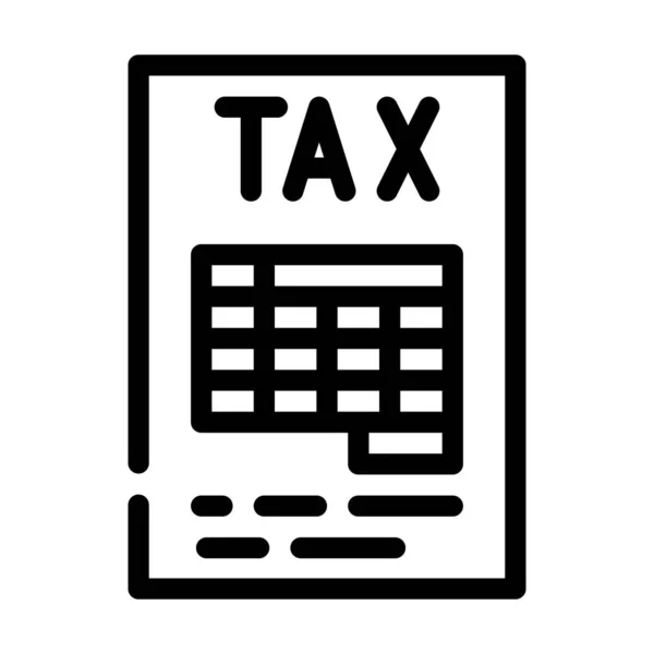 Lista ícone de linha de imposto vetor ilustração — Vetor de Stock