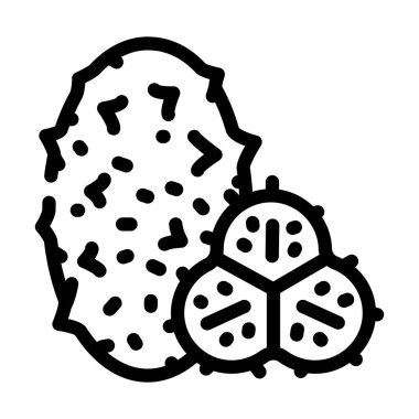 Boynuzlu kavun çizgisi ikon vektör çizimi