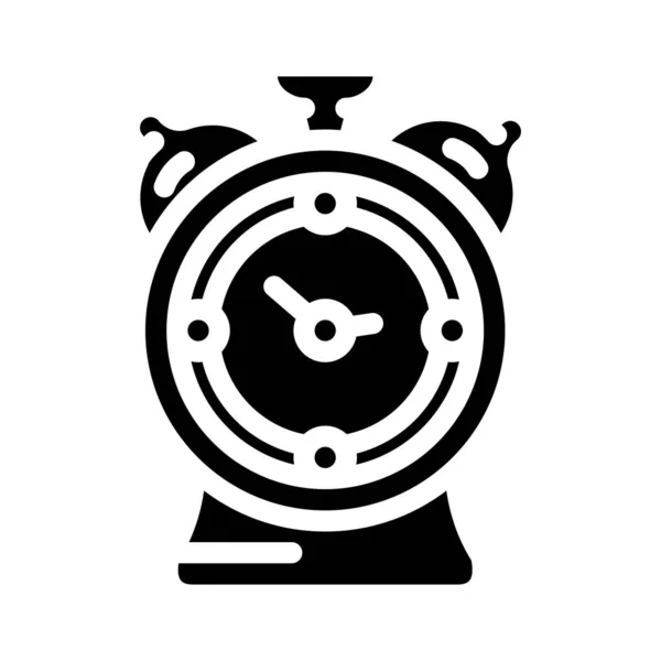 Alarm klok glyph pictogram vector illustratie — Stockvector