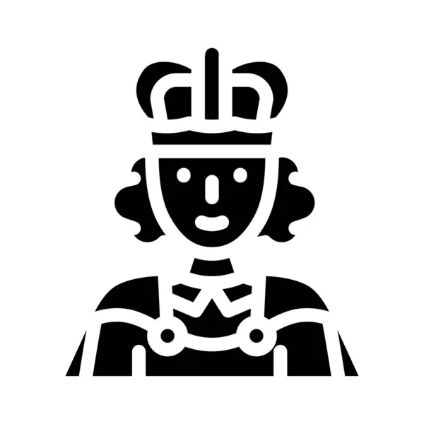 Queen fairy tale glyph icon vector illustration — Stock Vector