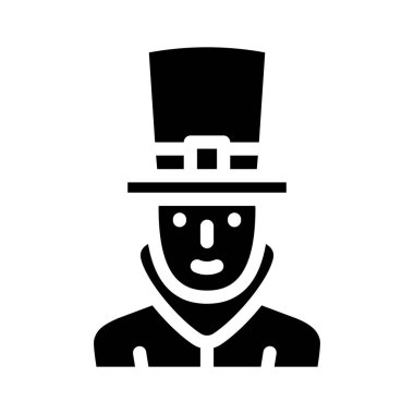 Steampunk fantezi karakteri glyph vektör çizimi