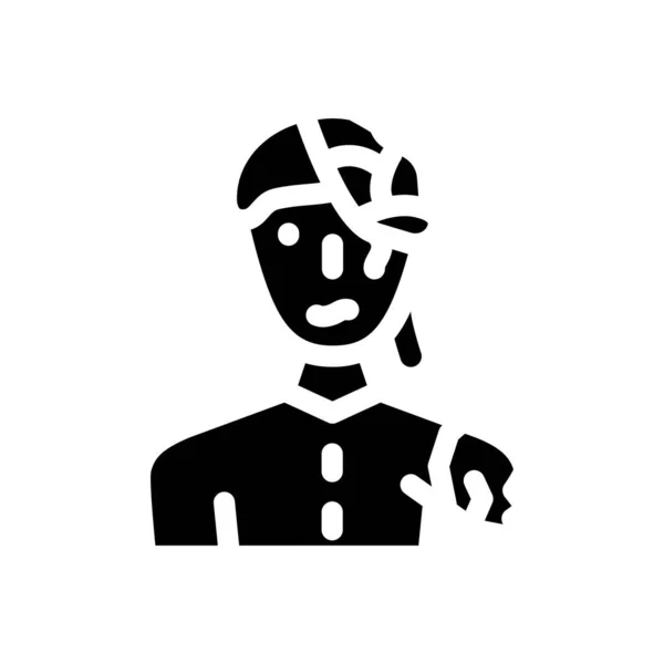 Zombie fantasie karakter glyph pictogram vector illustratie — Stockvector