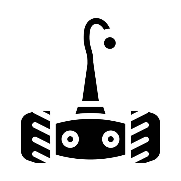 ホイールグリフアイコン上の電子ペットのおもちゃベクトル図 — ストックベクタ