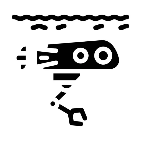 Onderwater robot glyph pictogram vector illustratie — Stockvector