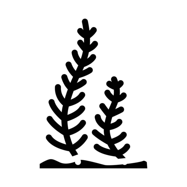 Caulerpa taxifolia иллюстрация иконок морских водорослей — стоковый вектор