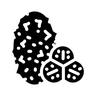 Boynuzlu kavun meyvesi sembol vektör illüstrasyonu