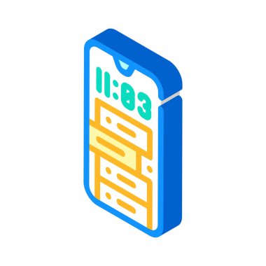 akıllı telefon saat izometrik ikon vektör çizimi