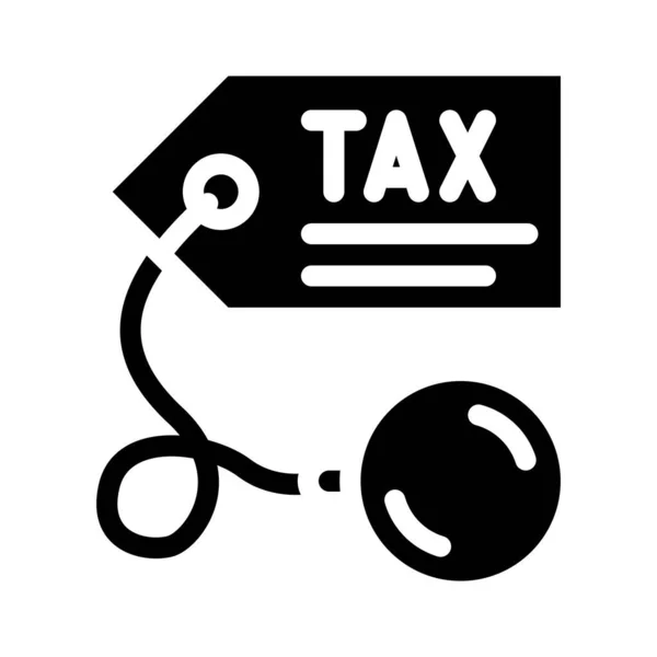 Rechtsstreitigkeiten Steuer Glyphen Symbol Vektor Illustration — Stockvektor