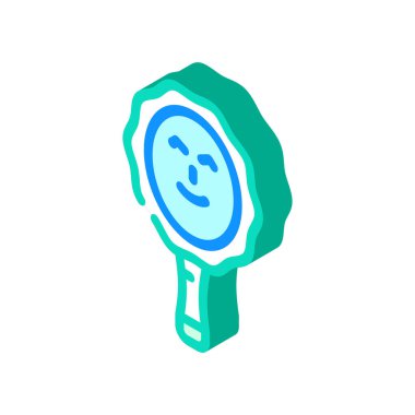 sihirli ayna masalı izometrik ikon vektör çizimi