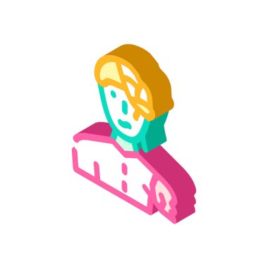 Zombi fantezi karakteri izometrik ikon vektör çizimi