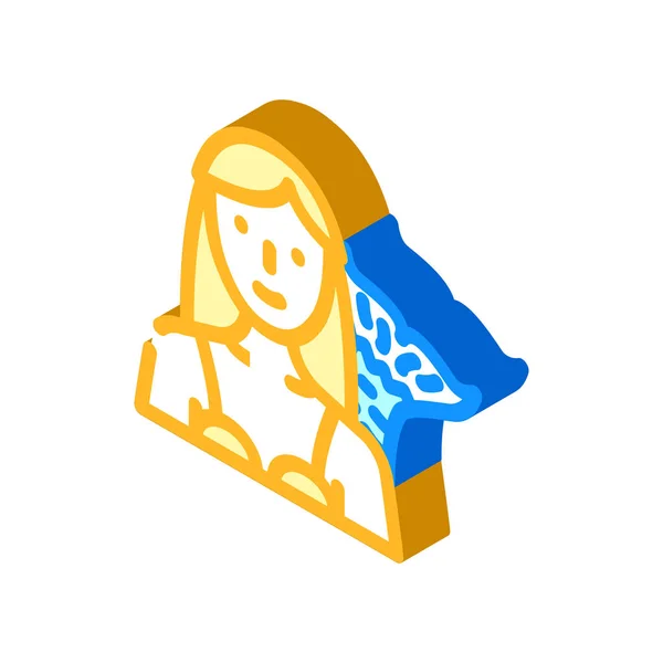 Meerjungfrau fantasie charakter isometrische symbol vektor illustration — Stockvektor