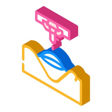 Lazer düzeltme oftalmolojisi izometrik ikon vektör çizimi