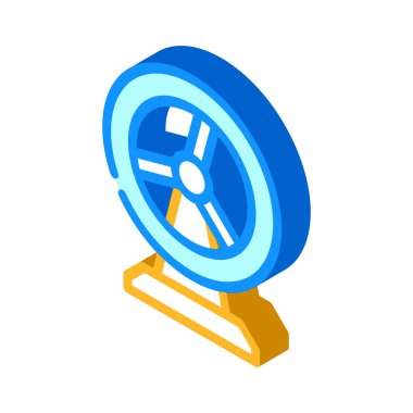 Hamster tekerleği evcil hayvan oyuncağı izometrik ikon vektör çizimi