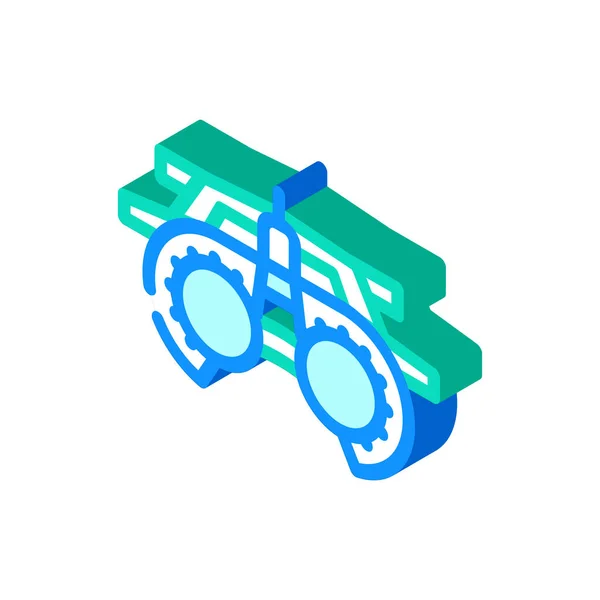 ( 영어 ) trial frame ophthalmology isometric icon vector illustration — 스톡 벡터