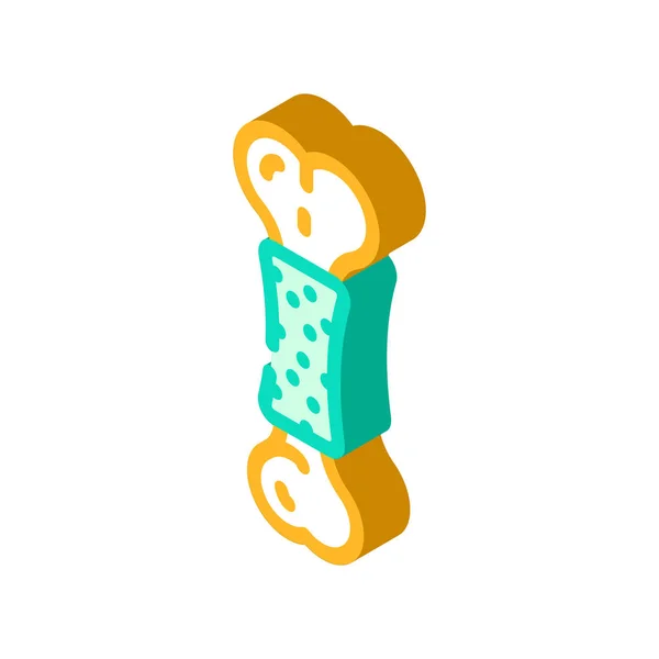 骨犬のペットのおもちゃ等角アイコンベクトルイラスト — ストックベクタ