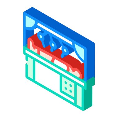 Ameliyat yapan robot izometrik ikon vektör çizimi
