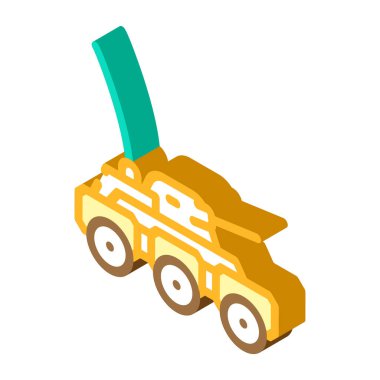 askeri robot izometrik ikon vektör çizimi