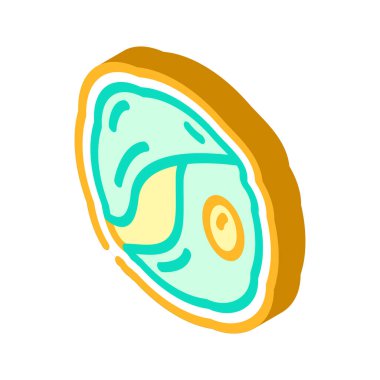 Klorella yosun izometrik ikon vektör çizimi