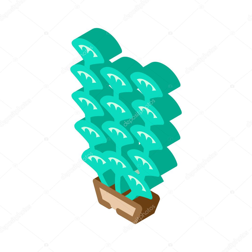 aquarium algae seaweed isometric icon vector illustration