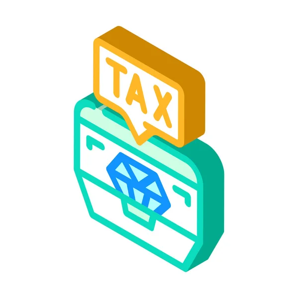 Jewelry tax isometric icon vector illustration — 스톡 벡터