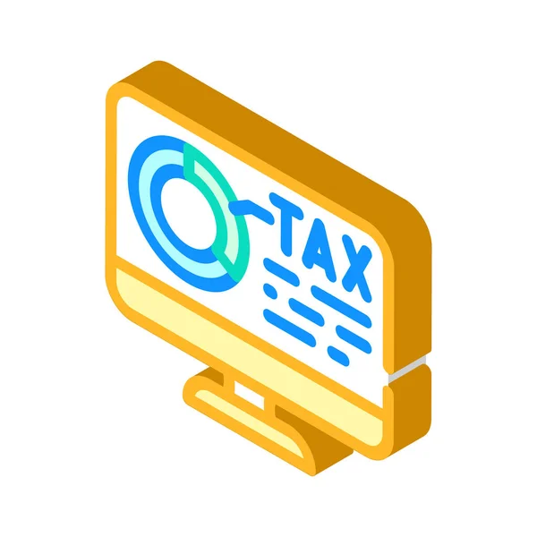 Online belastingaangifte isometrische pictogram vector illustratie — Stockvector