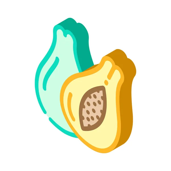 Papayas fruit isometric icon vector illustration — Stock Vector