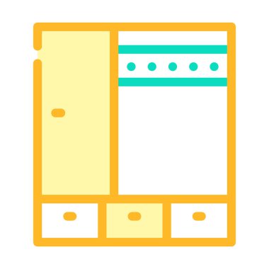 Koridor mobilya rengi vektör illüstrasyonu