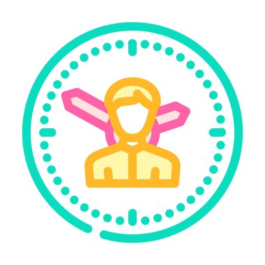 çalışan adam saat renk ikonu vektör illüstrasyonu