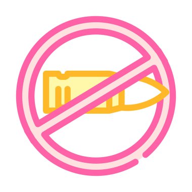 avlanma yasağı renk ikonu vektör çizimi