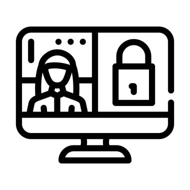 kapalı konferans hattı ikon vektör illüstrasyonu