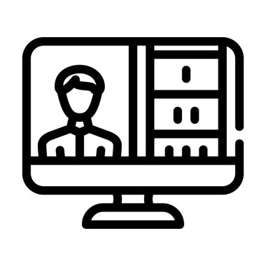 çevrimiçi sunum satırı vektör illüstrasyonu