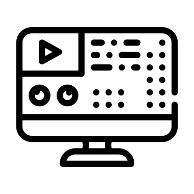 ayarlar video konferans çağrı hattı ikon vektör illüstrasyonu